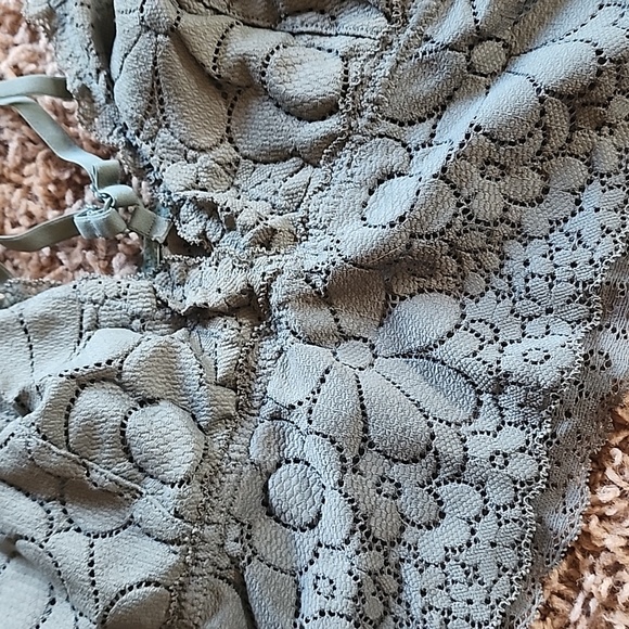 Aerie American Eagle Candy Padded Lace Bralette Large Royal Palm Strappy - Picture 3 of 13